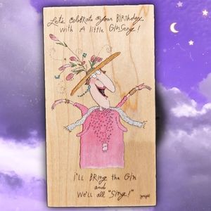 Vintage "A Little Gingseng" Rubber Stamp